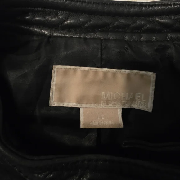 Michael Kors Genuine Black Leather Jacket - Picture 7 of 8
